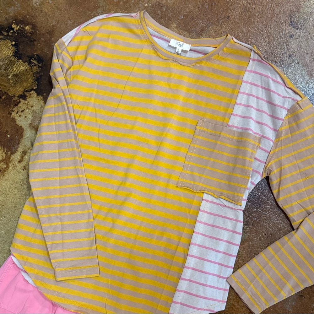 Easel Striped & Colorblock Shirt
